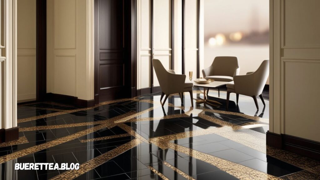 black and gold kavala tile flooring